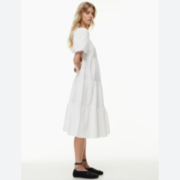 Little Moon White Tiered Midi Dress - Picture 2 of 8